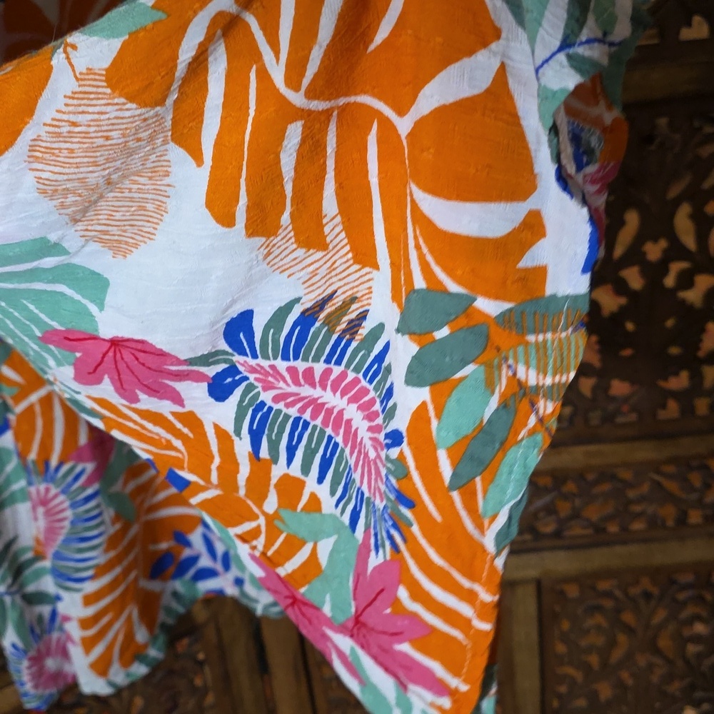 Colorful Leaf Print Maxi Pants - Picture 5 of 7